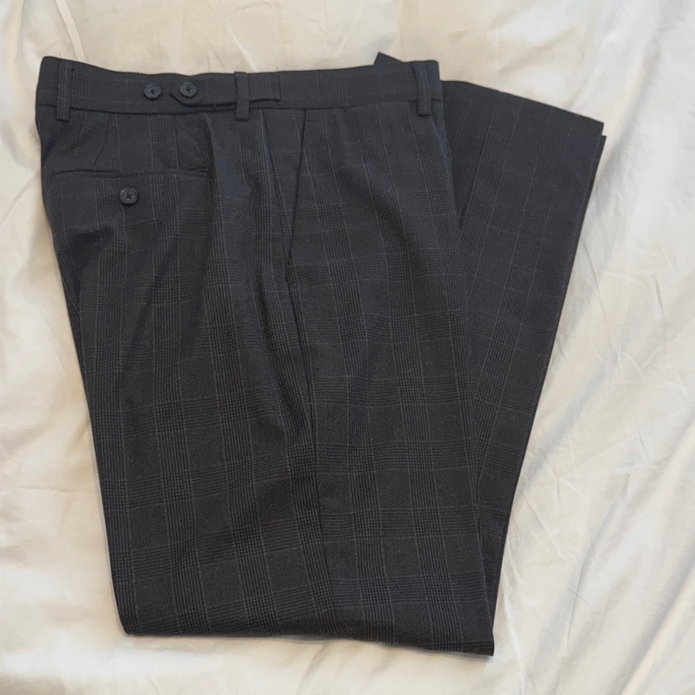 Express Brown Plaid Dress Pants Sz 34/34